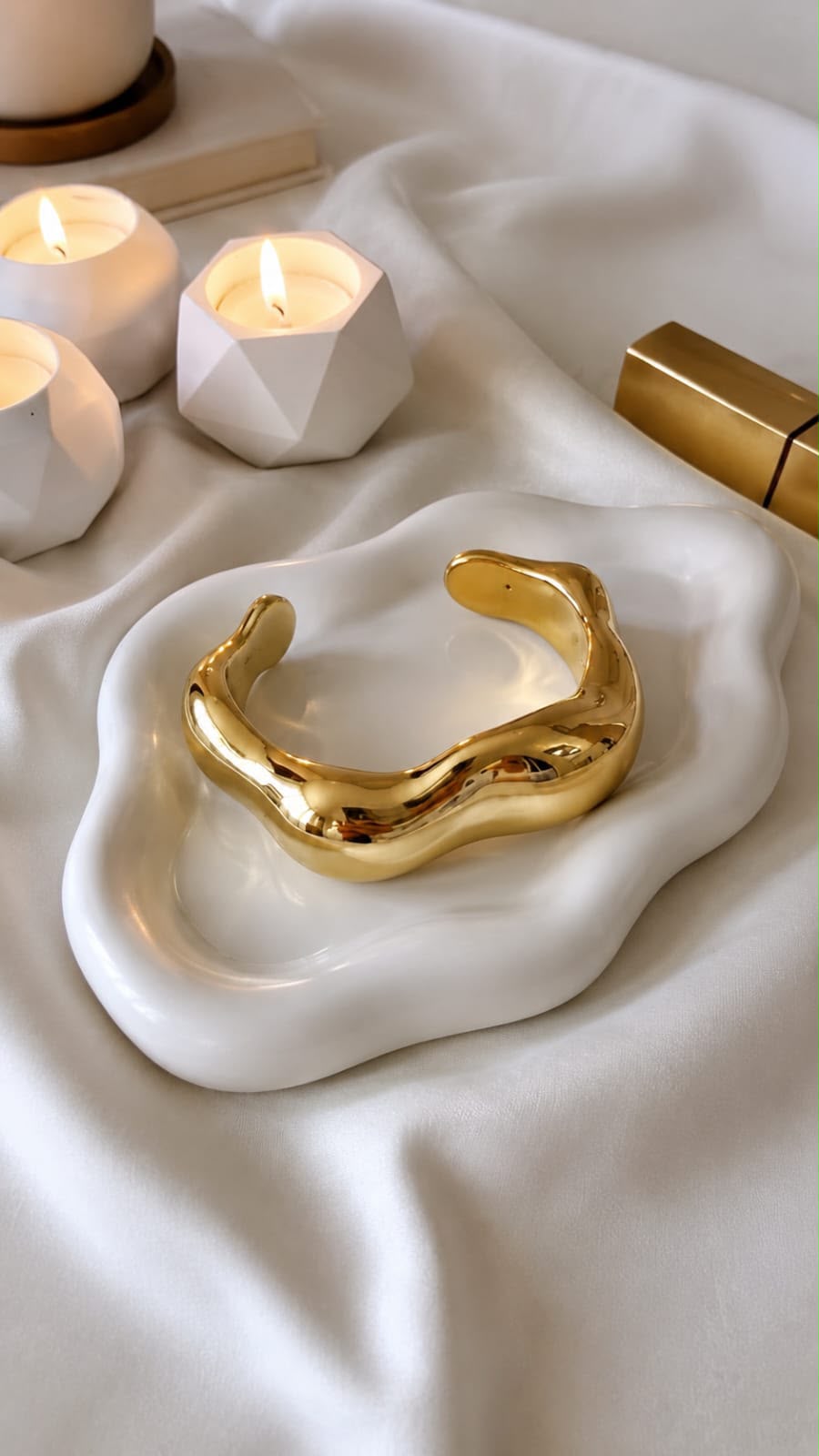 Acrylic Organic Sculpted Cuff Bracelet